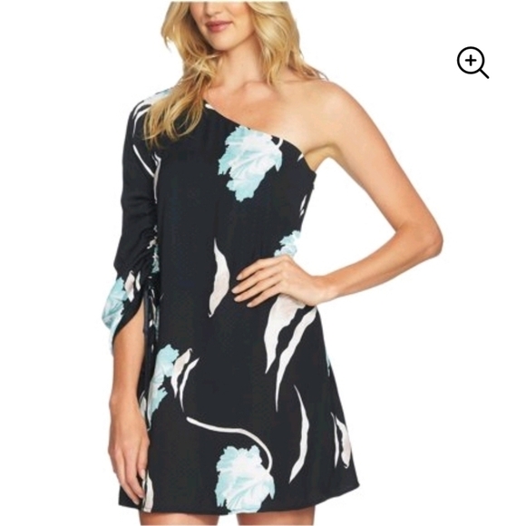 1. State twilight hour aline one shoulder Mini Floral dress Summer Cocktail - Picture 1 of 4